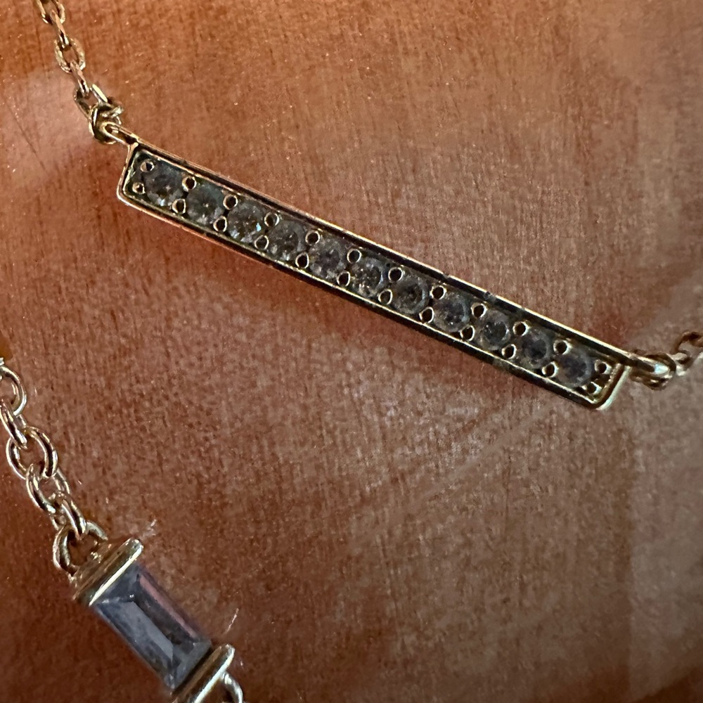 Kendra Scott Addison Multi Chain Necklace Gold Tone Rhinestone Signed Spring - Picture 9 of 16